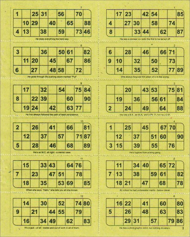 Printable Bingo Tickets
